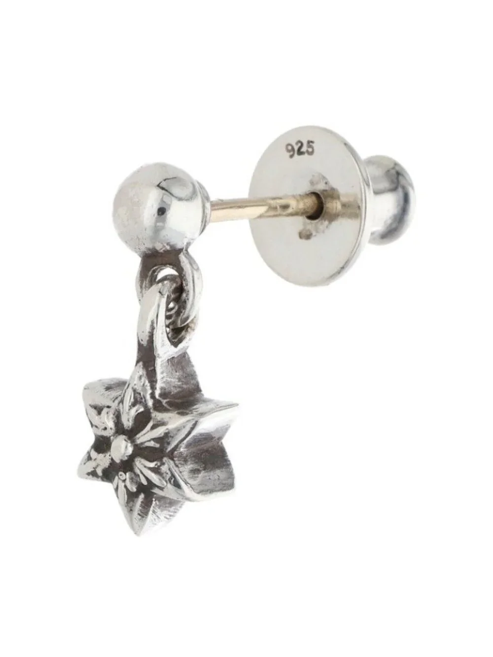 Chrome Hearts Tny Str Drp 1 Tie Nice Tardrop Silver Earrings